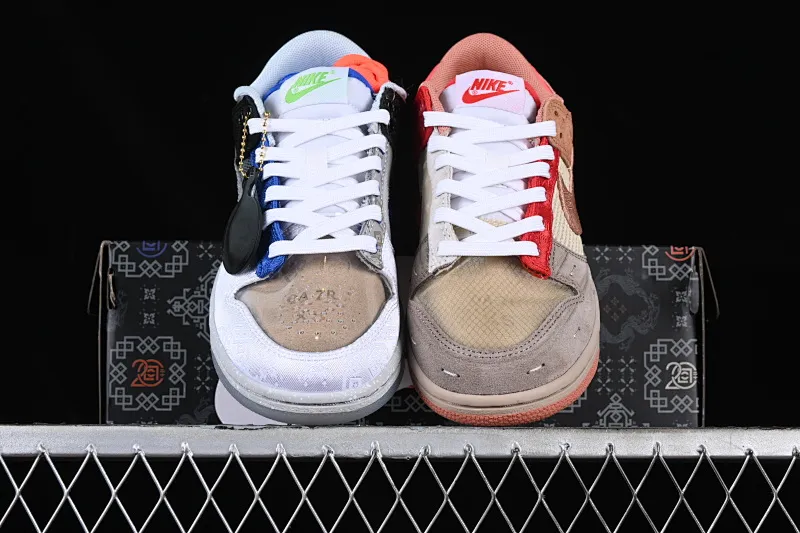 All categories Nk SB Dunk series Nk SB Dunk Low low-top sneakers J version Clot x Dunk Low "What The" joint model Yuanyang color SB low-top casual sneakers FN0316-999